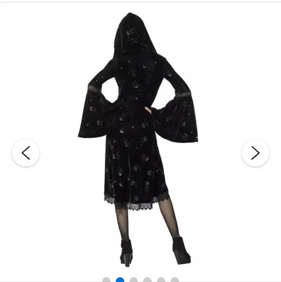 Celestial Coven Hooded Velvet Dress - Picture 2 of 9